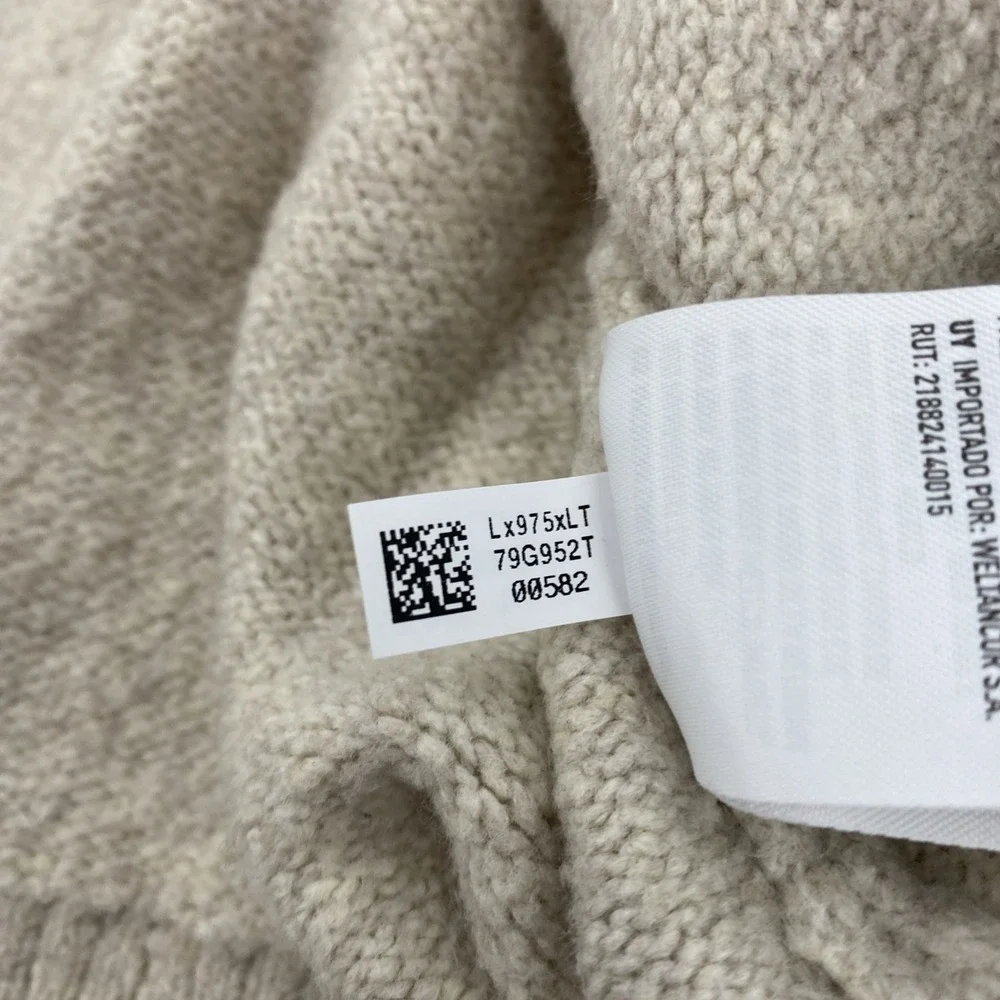 American Eagle Sweater Mens 3XL Beige Oatmeal Knit V Neck Preppy Minimalist Dad - Picture 6 of 11